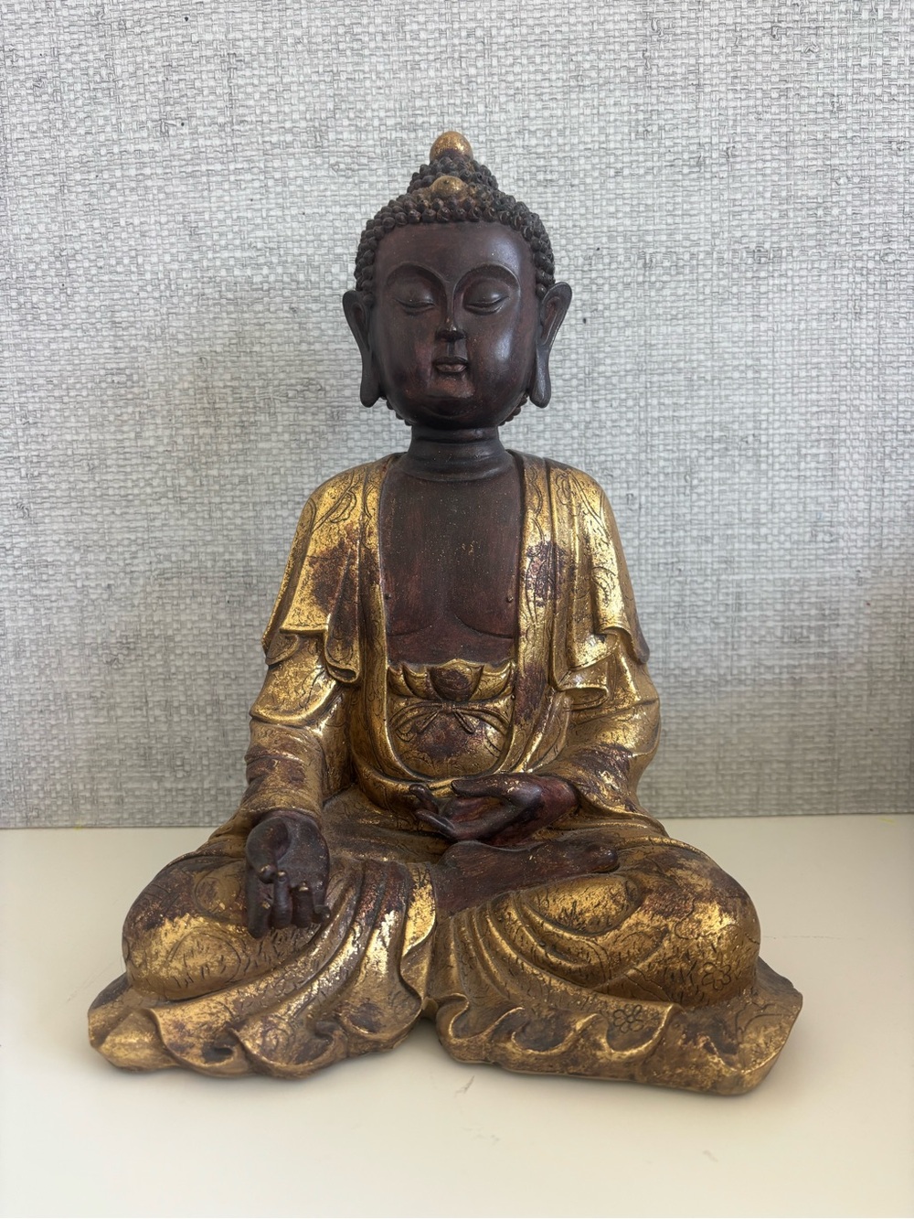 Z Gallerie Resin Buddha gold leaf. Decorative Home Art.